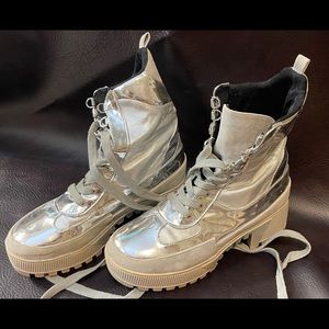 Metallic silver boots  I’ve only wore these a couple times. Cape Robbin 6.5.